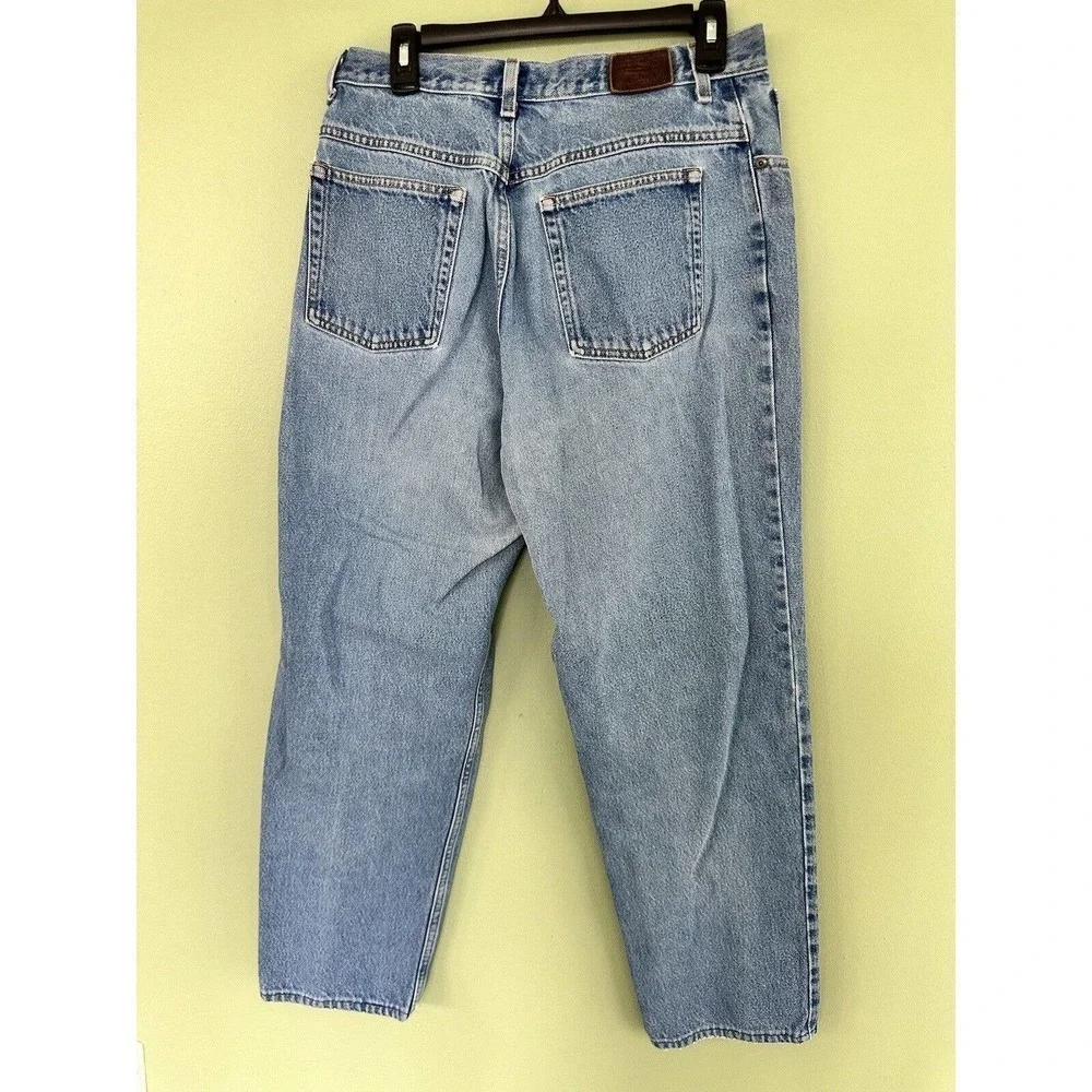 Vtg 90’s L.L Bean Jeans Relaxed Fit Women Sz 14 Tall Grunge Distressed Baggy‌ - Picture 8 of 12